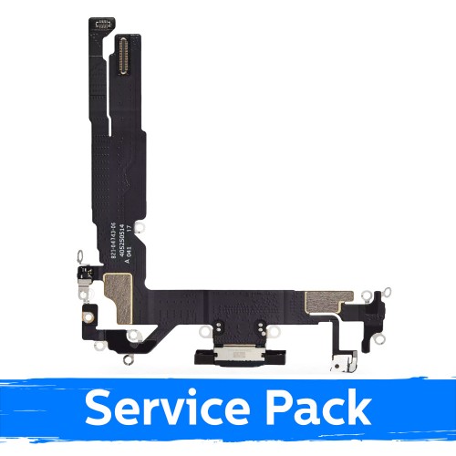 Charging Port Compatible With Apple iPhone 16 with Flex / White / (Service Pack)