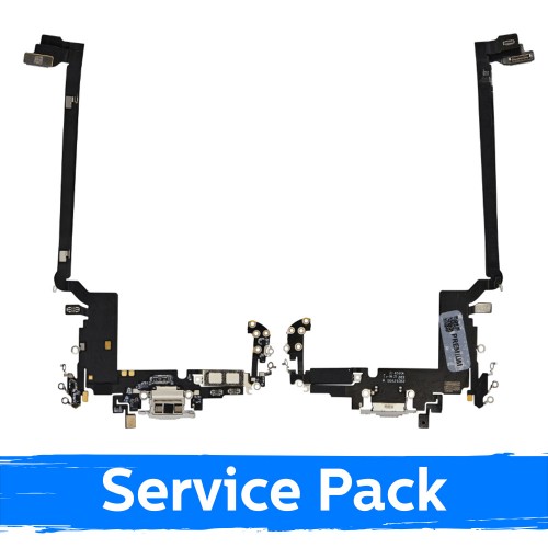 Latausliitin Apple iPhone 17 Pro Max flex-kaapelilla / hopea / (Service Pack)