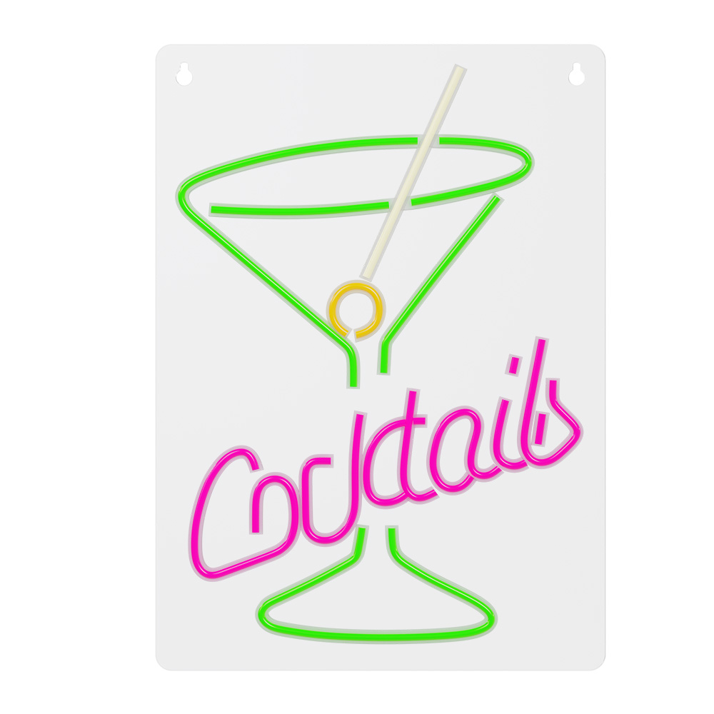 Neon PLEXI LED COCKTAILS vaaleanpunainen vihreä FPNE02X Forever Light