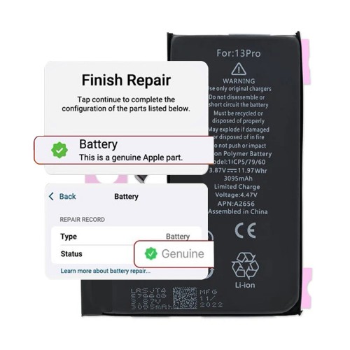 Akku yhteensopiva iPhone 13 Pro / itsediagnosoitava / Asetukset: aito /