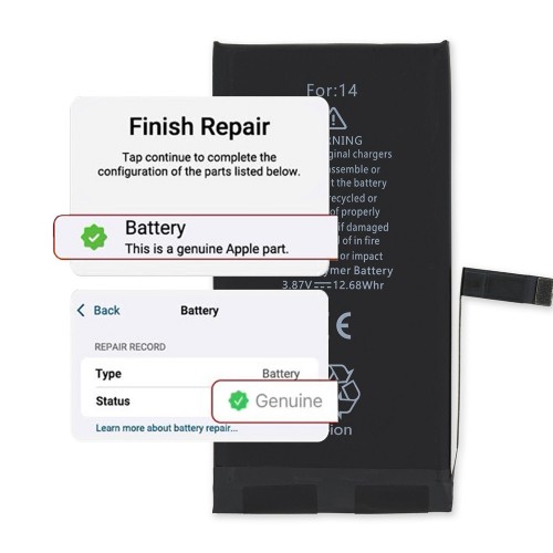 Akku yhteensopiva iPhone 14 / itsediagnosoitava / Asetukset: aito /
