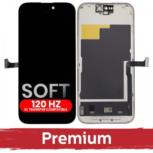 LCD Display Compatible iPhone 15 Pro Black (SOFT OLED / Stable 120Hz / Premium) *Self-Diagnosable*