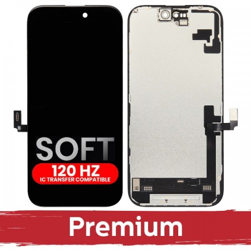 LCD Display Compatible iPhone 16 Black (SOFT OLED / Stable 120Hz / Premium) *Self-Diagnosable*