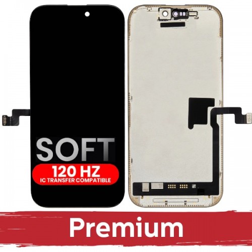 LCD-näyttö iPhone 16 Prolle, musta (SOFT OLED / Stable 120Hz / Premium) *itsediagnosoitava*