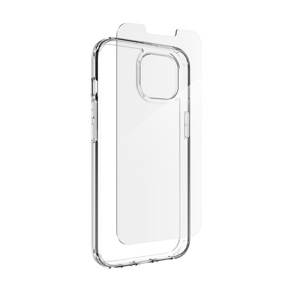 ZAGG setti Suojakuori + Karkaistu lasi IF DEFENCE BUNDLE iPhone 13 / 14 / 15 / 16e:lle - läpinäkyvä