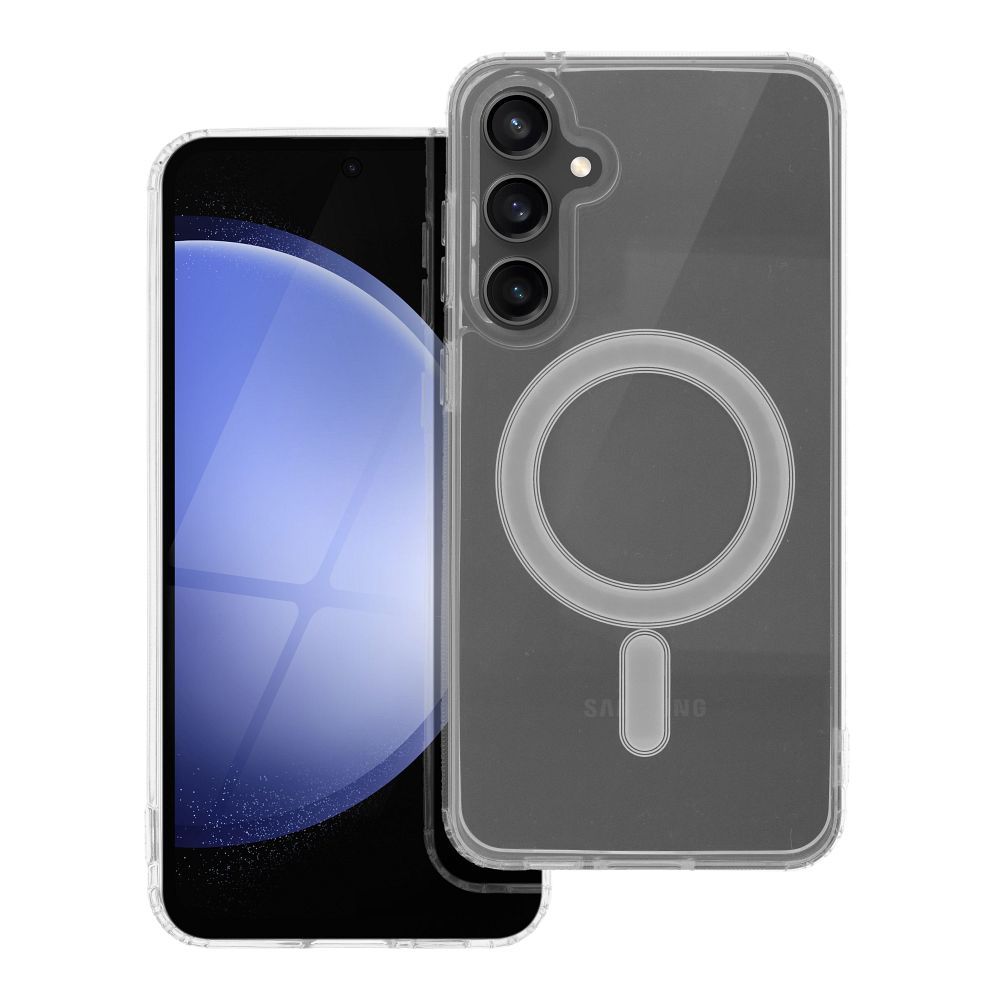 Suojakuori Samsung S23 FE:lle Clear Mag Cover (STR) yhteensopiva MagSafen kanssa läpinäkyvä