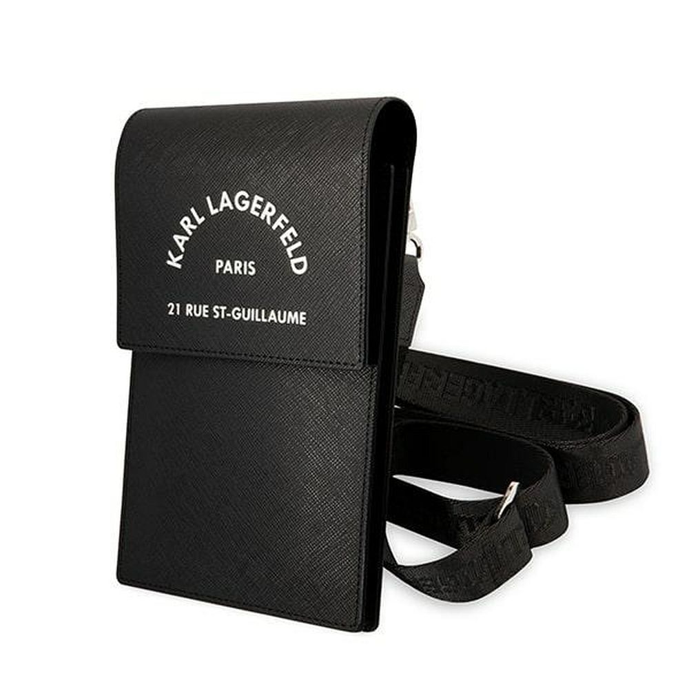 KARL LAGERFELD yleiskäyttöinen laukku mobiililaitteelle KLWBSARSGK (Embossed RSG) musta