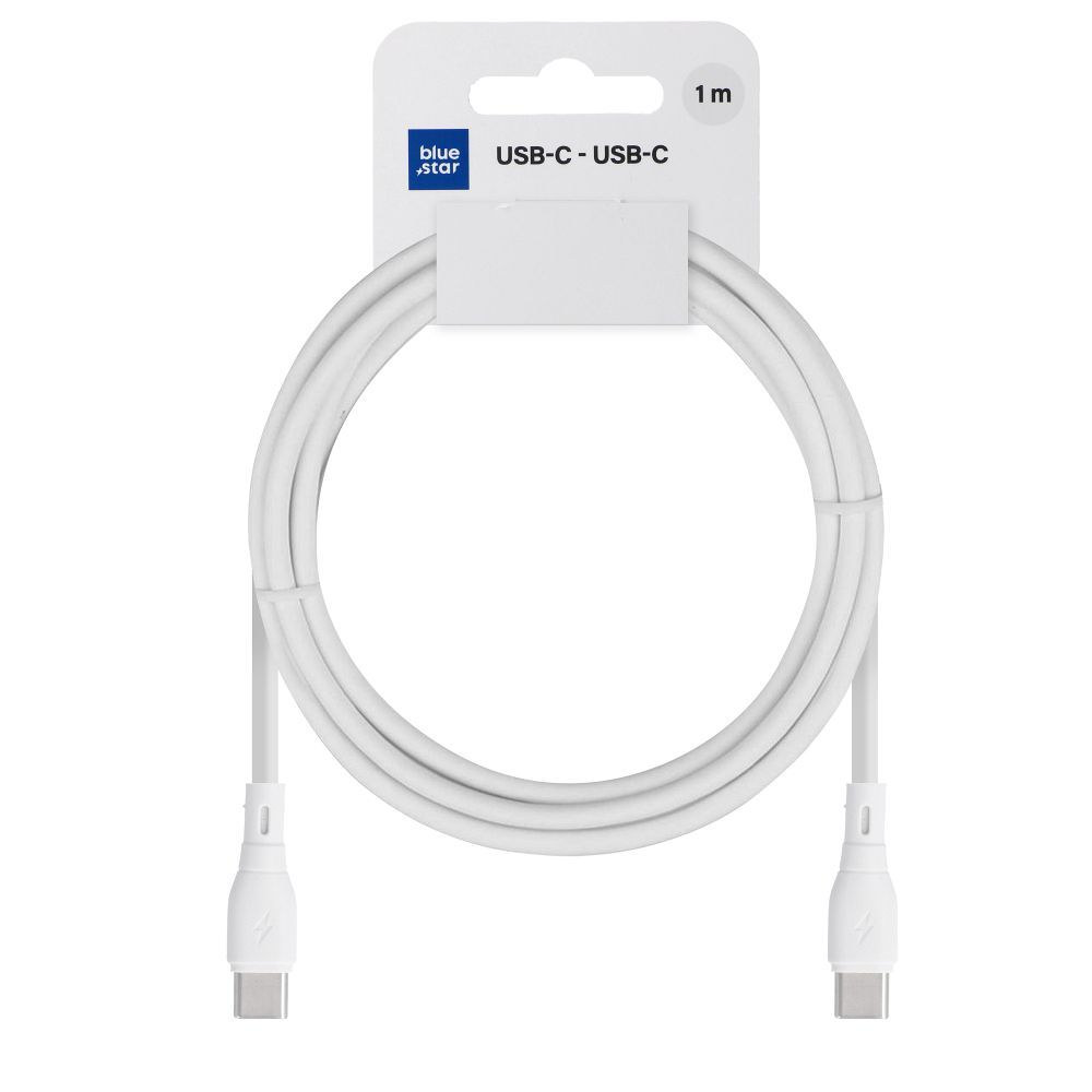 Kaapeli USB C - USB C Blue Star 3A 60W ECO 1 m PJ73-13-3 valkoinen