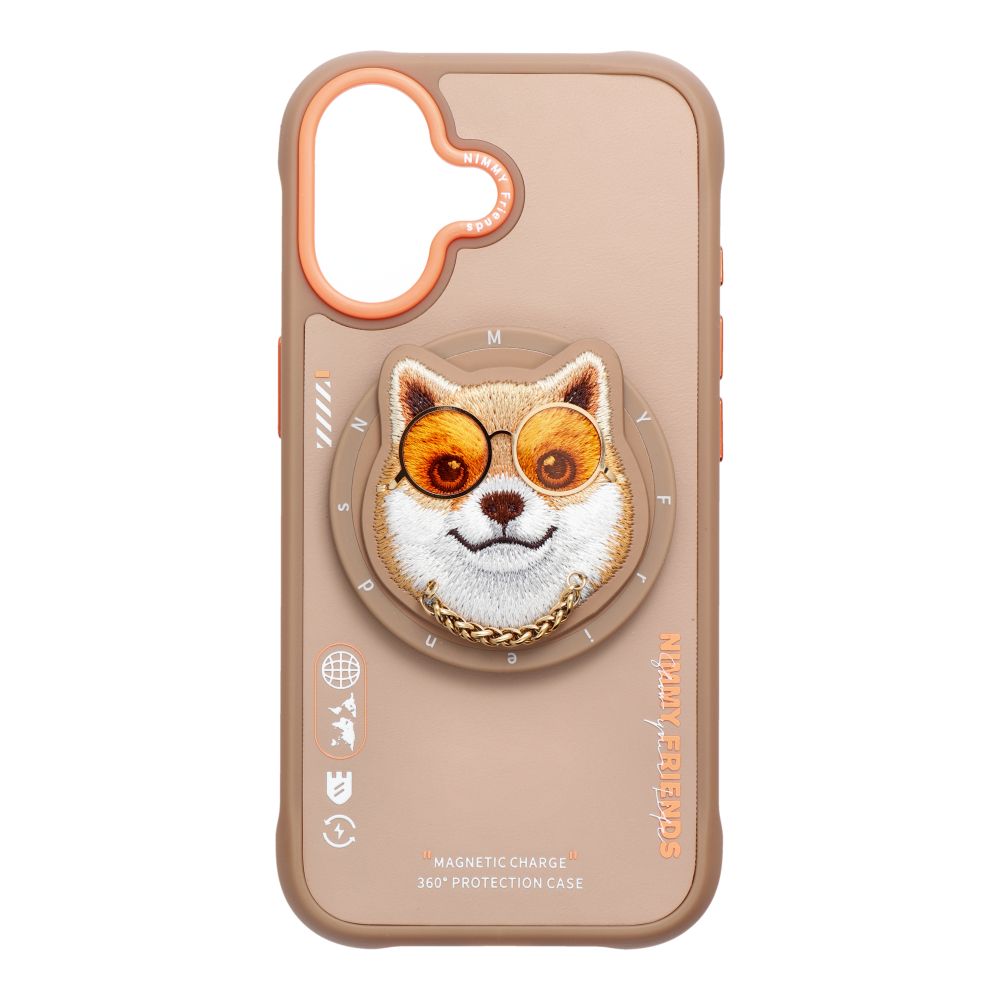 NIMMY suojakuori GLASSES COOL DOG yhteensopiva MagSafen kanssa iPhone 17:lle beige
