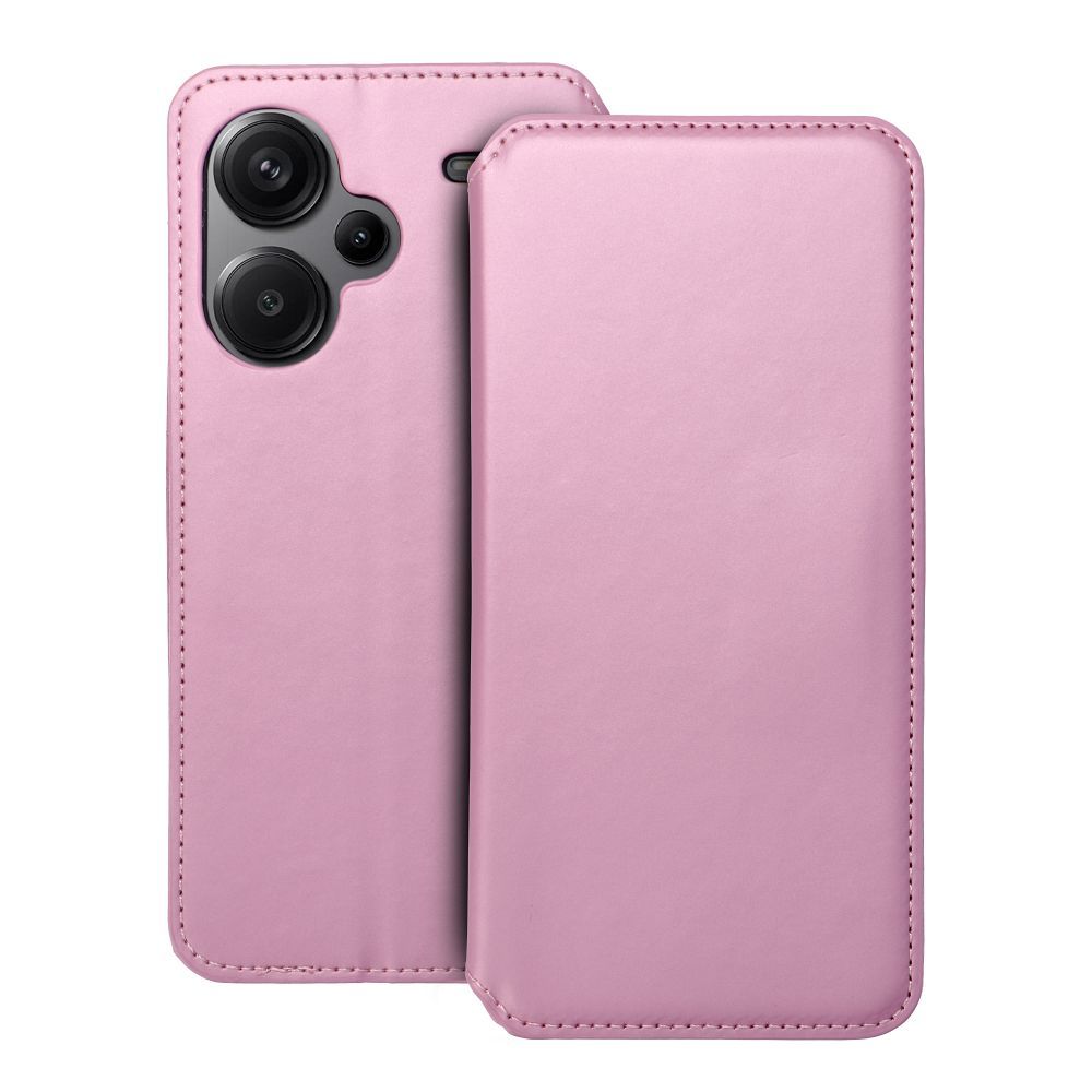 Flip-suojakuori Xiaomi Redmi NOTE 13 PRO PLUS 5G:lle Dual Pocket Book vaaleanpunainen