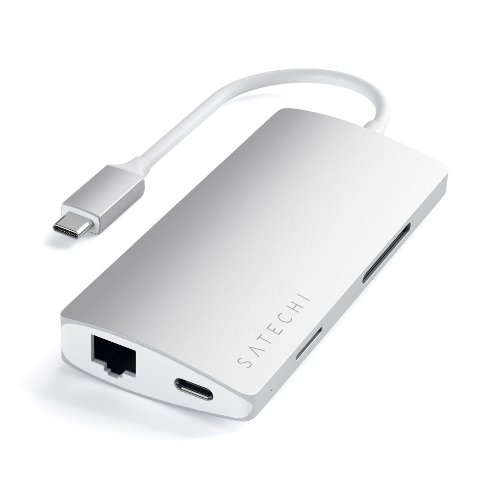 Satechi 7-in-1 USB-C keskitin sovitin hopeinen