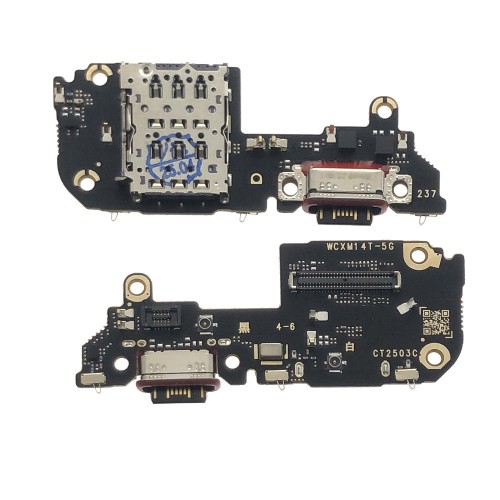 Latausliitin yhteensopiva Xiaomi 14T:n kanssa flex-kaapelilla / hopea OEM