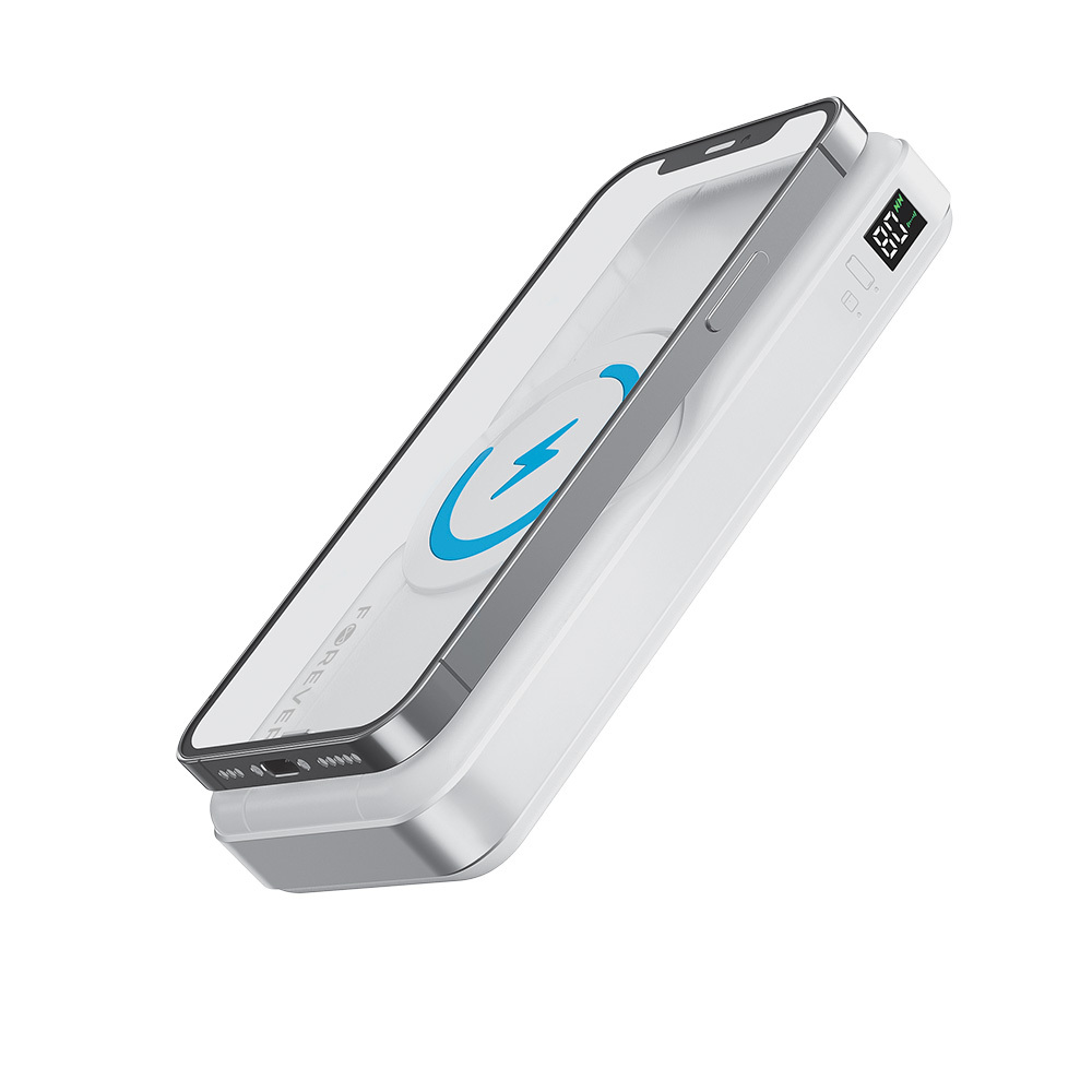 Forever wireless power bank MATB-300 10000 mAh magnetic 3in1 white