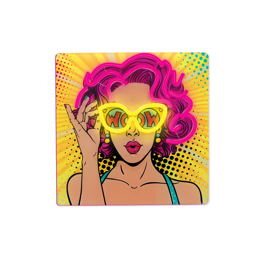 Neon ART LED POWER WOMAN keltainen-violetti FLA02 Forever Light