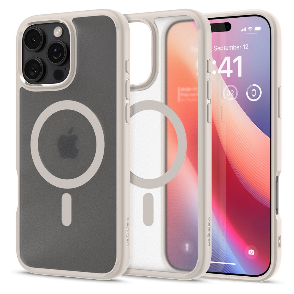 Spigen Ultra Hybrid Mag MagSafe Suojakuori iPhone 16 Pro Max 6,9 - huurrettu luonnontiitaani