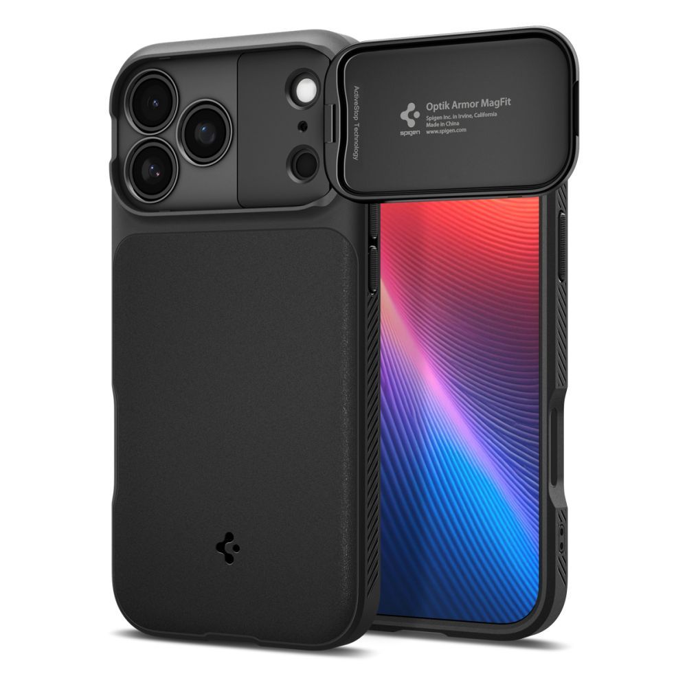 Spigen Optik Armor MagSafe Suojakuori iPhone 17 Pro Max:lle - musta