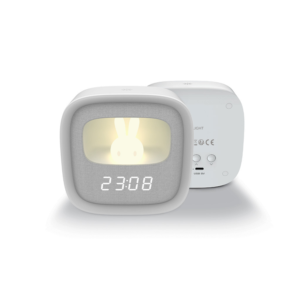 Herätyskello LED puputu yövalolla PURE FNL-06 AURORA valkoinen neliö Forever Light