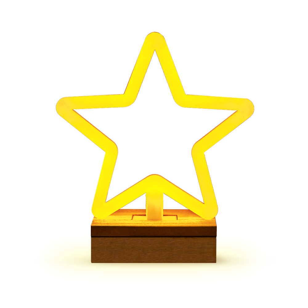 Forever Light Neon Wood jalusta LED Star lämmin valkoinen FLNW04