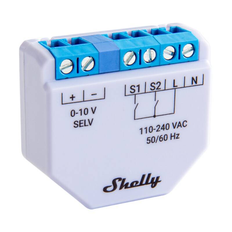 Shelly Plus 0-10V valaistuksen himmennin, WiFi/Bluetooth
