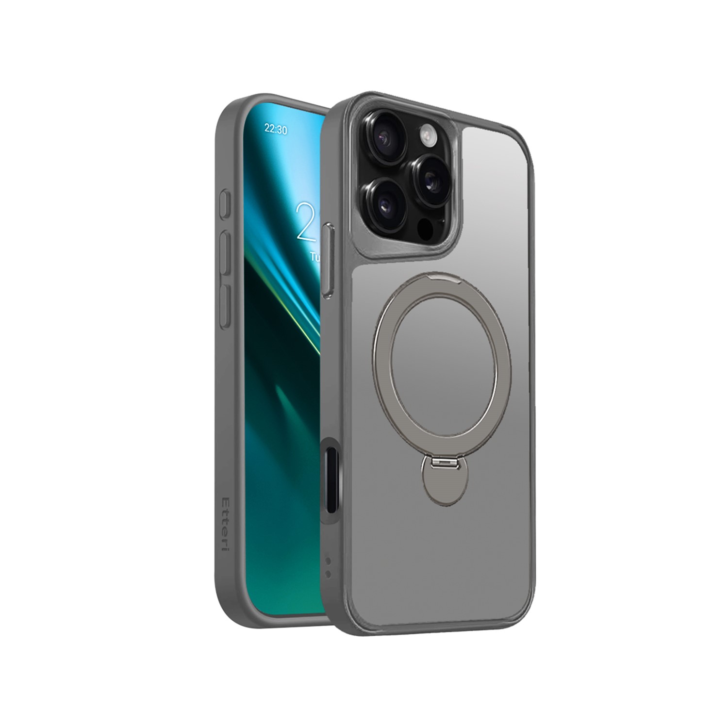 Etteri Matt Mag Ring Suojakuori iPhone 17 Air:lle harmaa