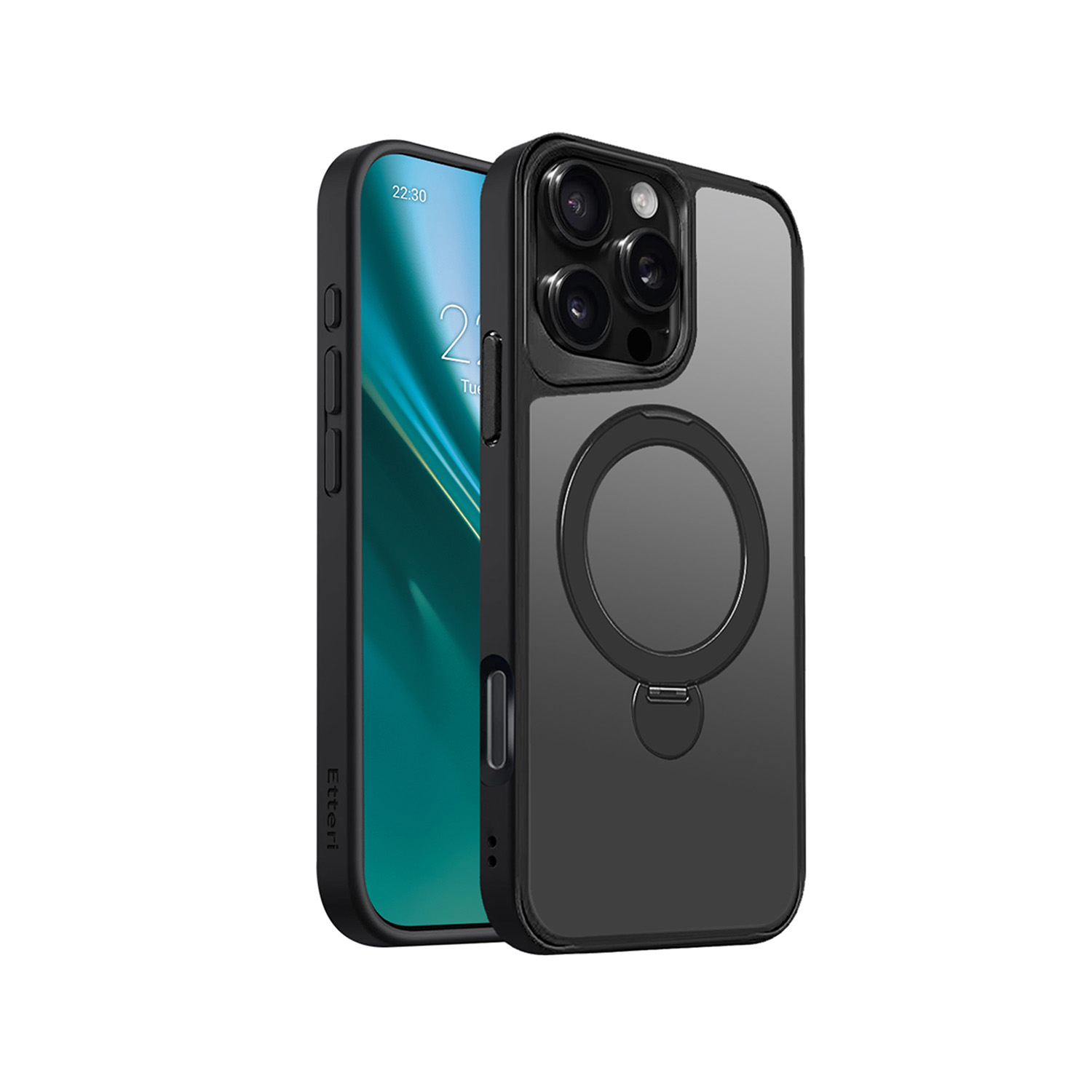 Etteri Matt Mag Ring suojakuori iPhone 16 Pro Max 6,9" musta