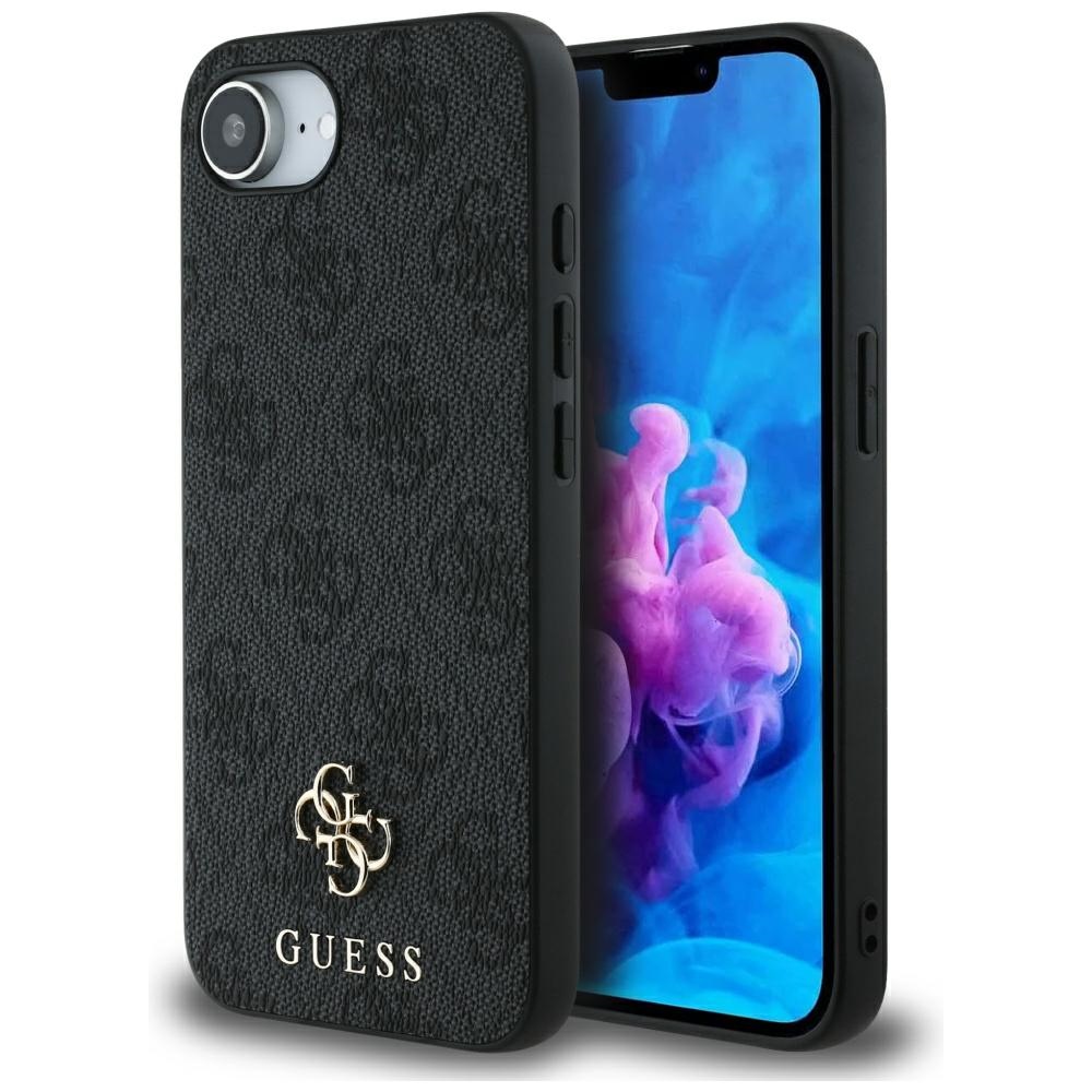 Guess HC MagSafe PU 4G Small 4G and Classic Suojakuori iPhone 16e:lle - Musta
