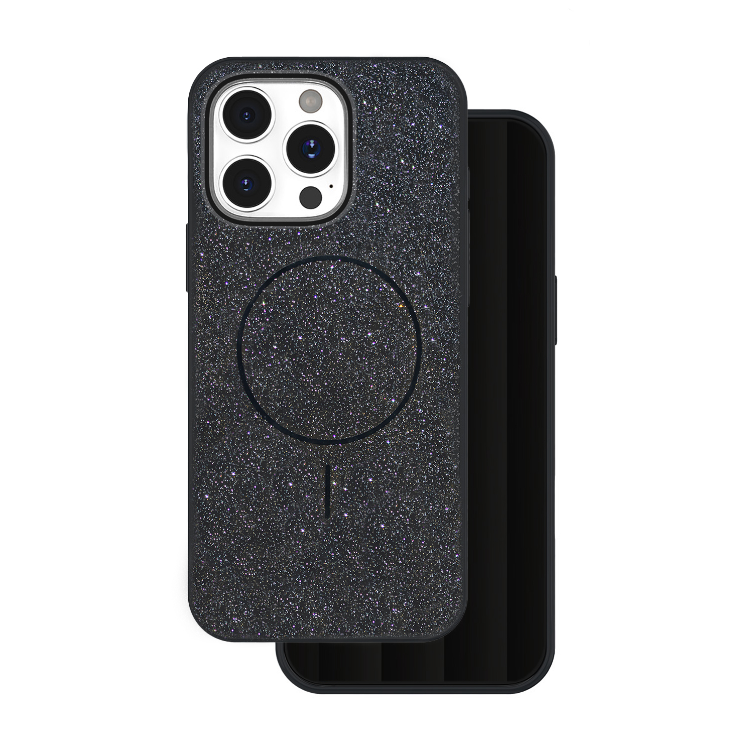 Glitter Thin Mag Suojakuori iPhone 17 Pro Max 6,9 musta
