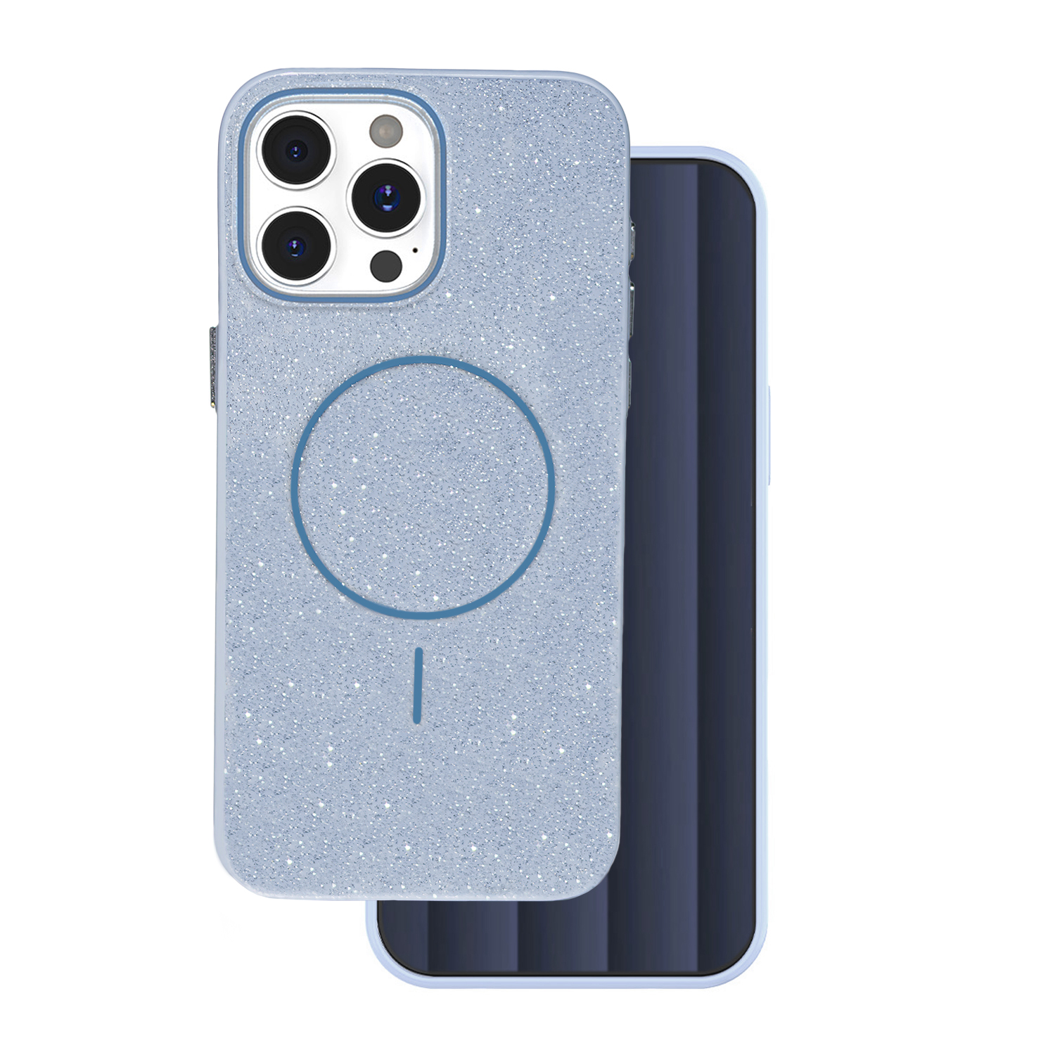 Erittäin ohut kiiltävä magneettinen suojakuori iPhone 15 Pro 6,1" sininen