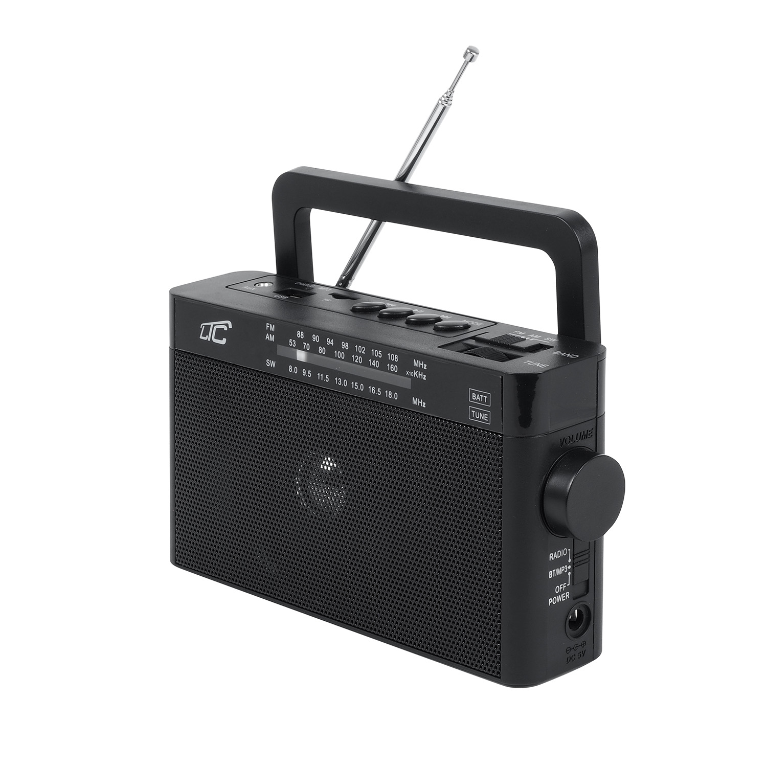 LTC kannettava radio SONA, Bluetooth, USB, TF, musta