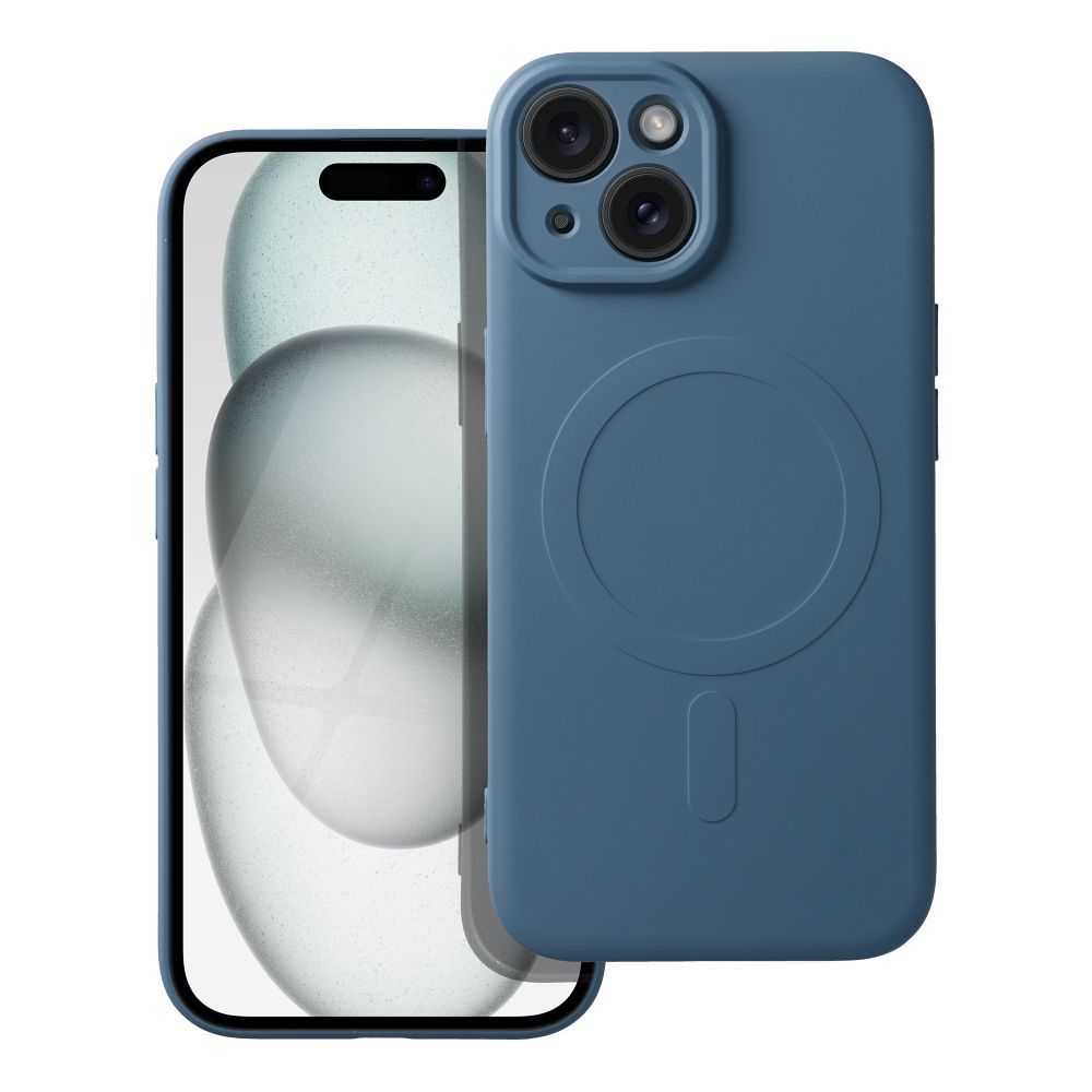 Silikoninen Mag Cover iPhone 15:lle yhteensopiva MagSafen kanssa sininen