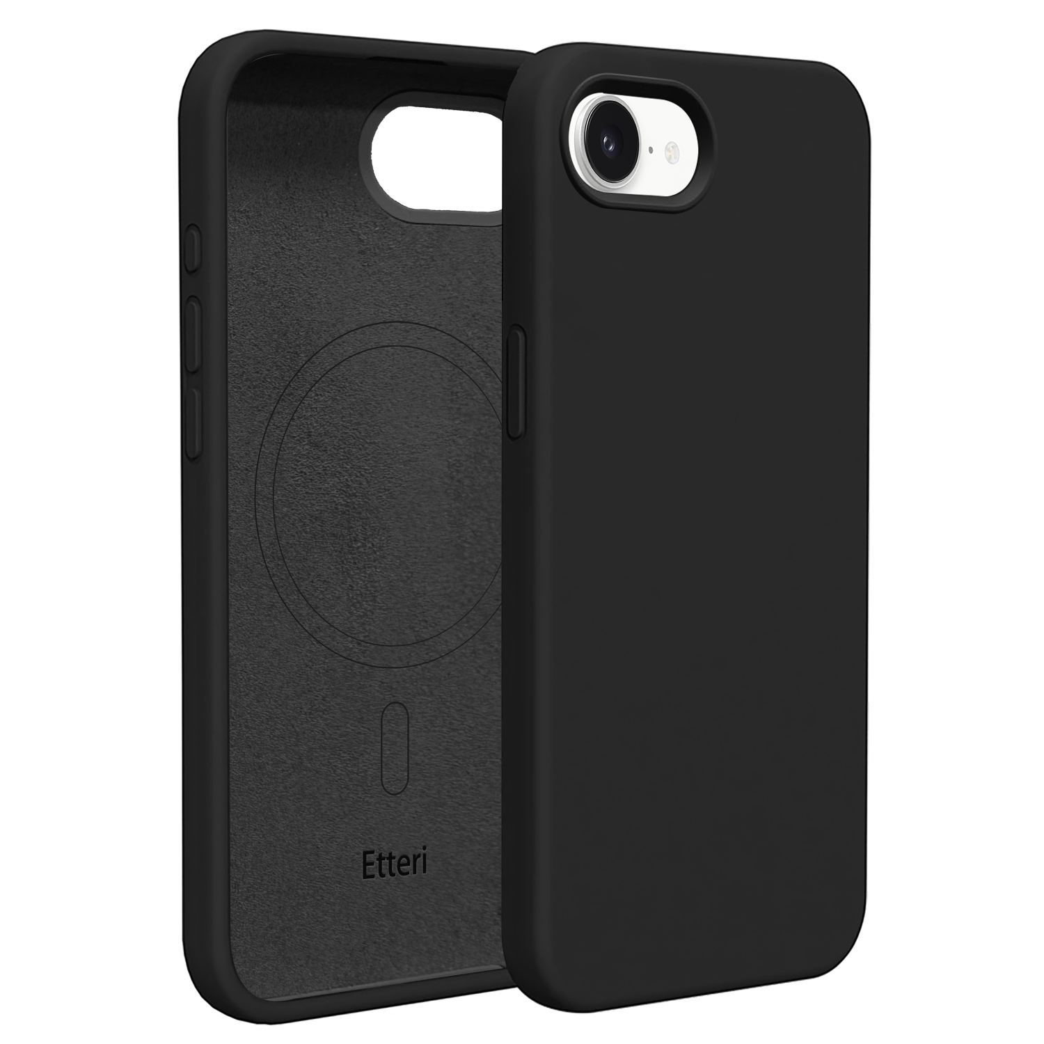 Etteri Silikoninen Mag Suojakuori iPhone 16e / 17e:lle musta