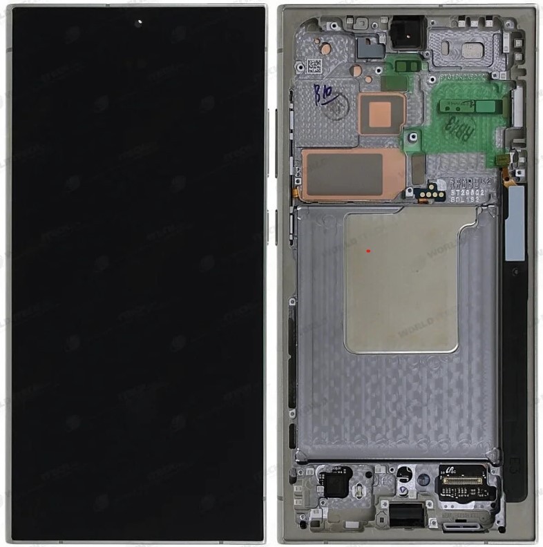 LCD-näyttö Samsung S928 S24 Ultra kosketusnäytöllä ja kehyksellä Titanium Grey/Orange/Violet alkuperäinen (käytetty Grade A)