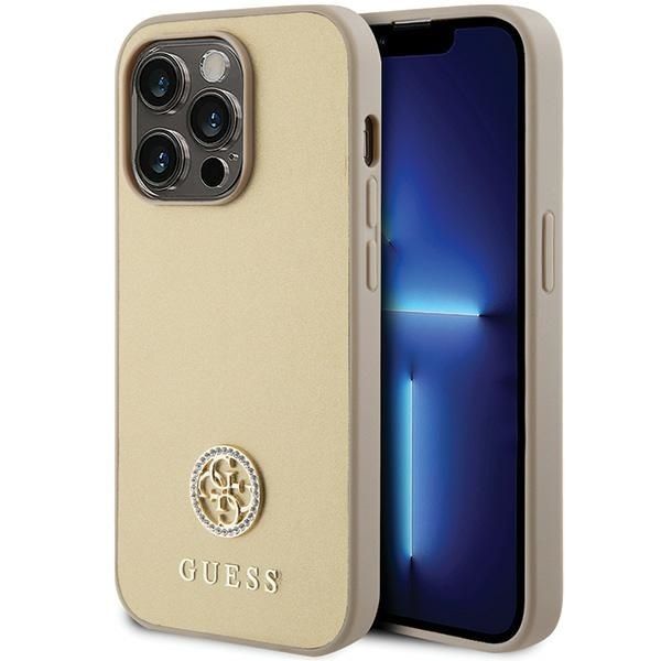 GUESS Suojakuori IPHONE 15 Pro:lle GUHCP15LPS4DGPD (Strass Metal Logo) kultainen