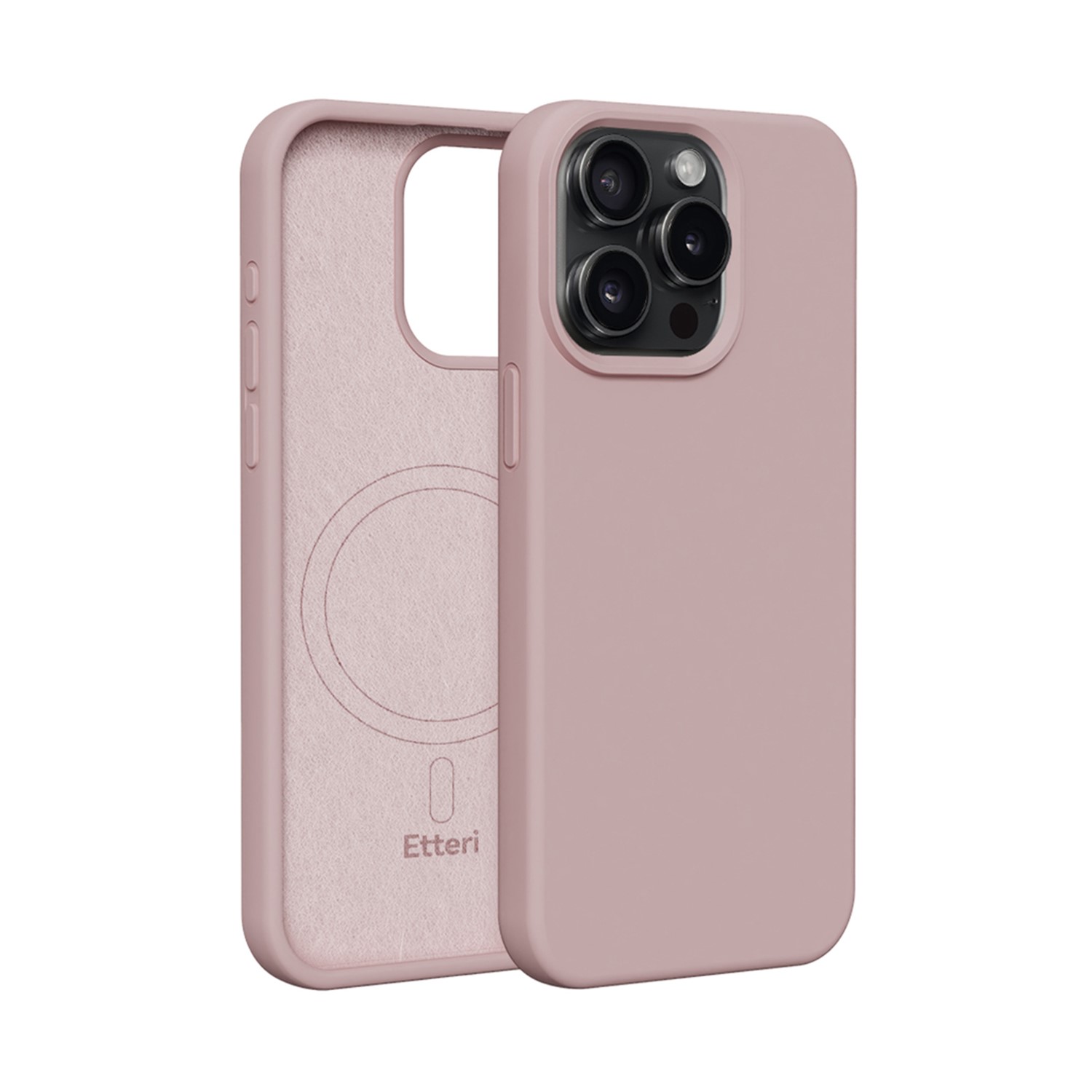 Etteri Silikoninen Mag suojakuori iPhone 15 Pro Max 6,7:lle vaaleanpunainen