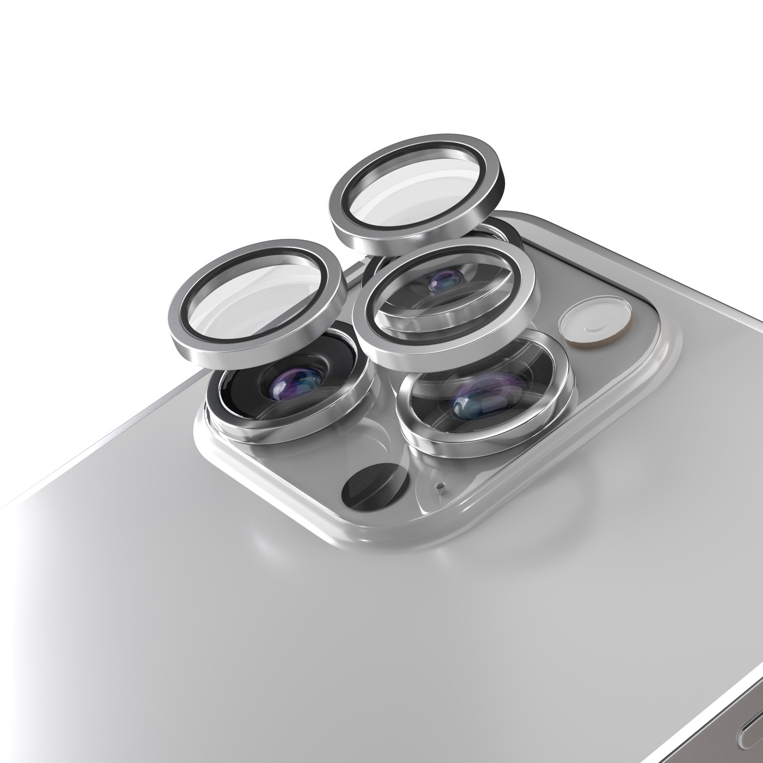 Etteri kameran linssin suoja iPhone 15 Pro / 15 Pro Max titaaninharmaa