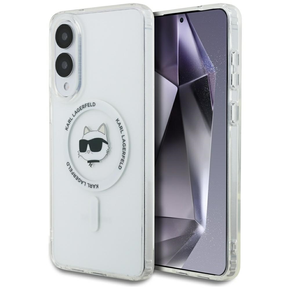 Karl Lagerfeld Choupette MagSafe -suojakuori Samsung Galaxy S25 Edge -puhelimelle, valkoinen