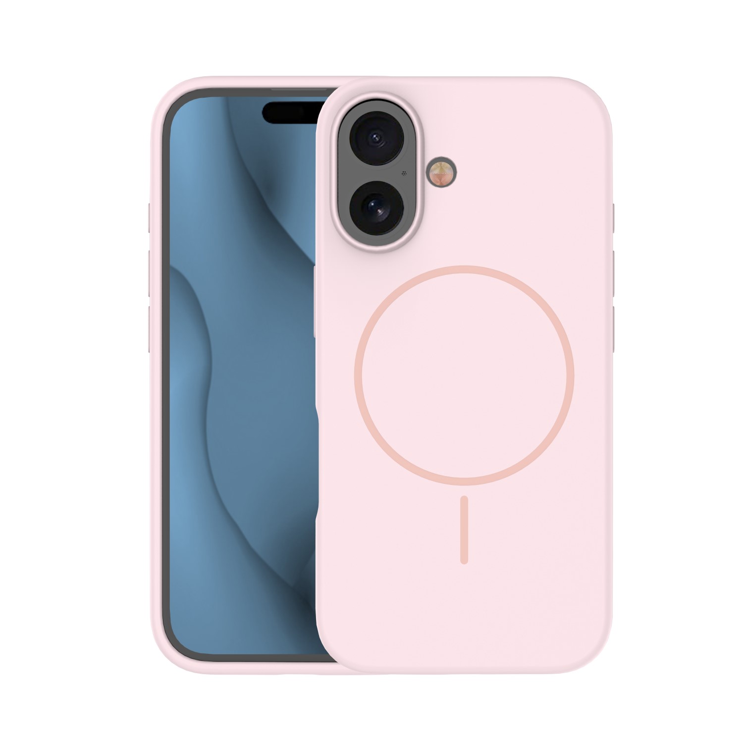 Silikoninen Ohut Mag Suojakuori iPhone 16 Pro Max 6,9:lle vaaleanpunainen