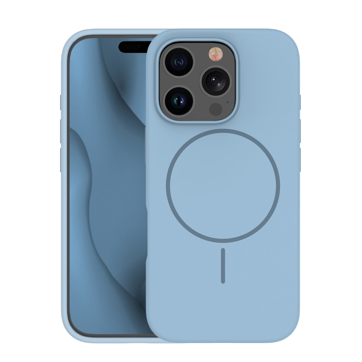 Silikoninen ohut magneettinen suojakuori iPhone 17 Air vaaleansininen