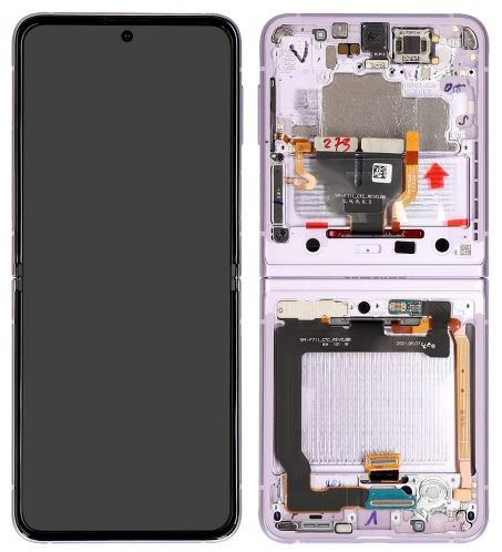 LCD screen Samsung F711 Z Flip3 5G with touch screen with frame (Inner) Lavender original (used Grade B)