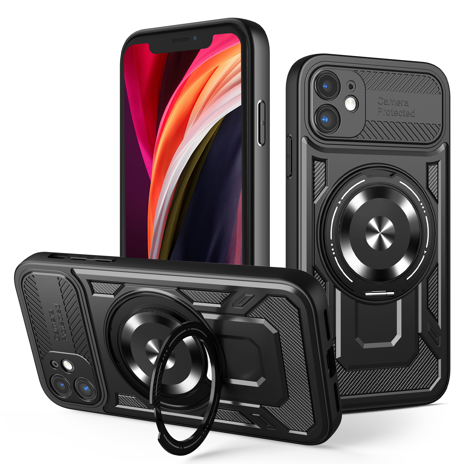 Defender Armor Mag -kotelo iPhone 11, musta