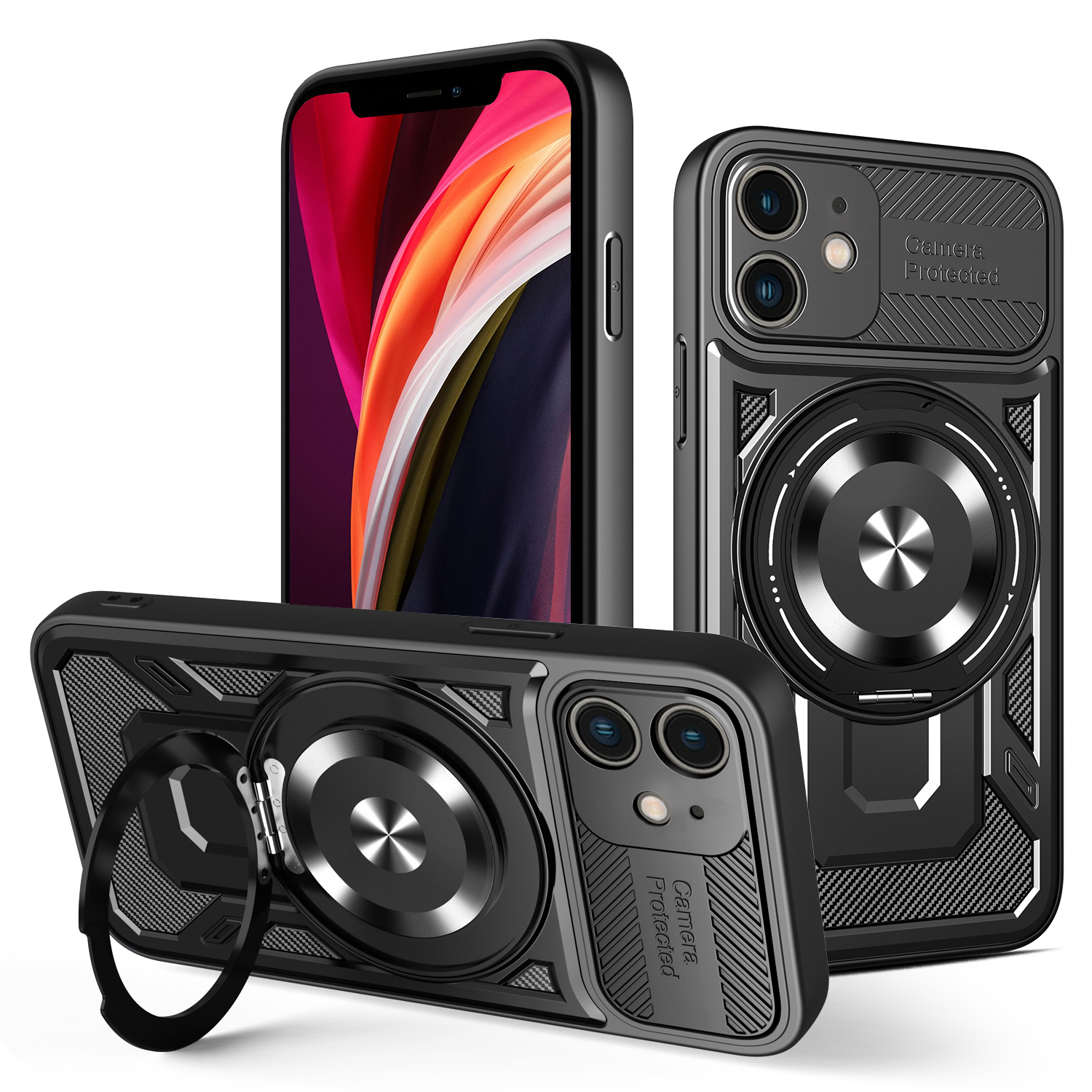 Defender Armor Mag -kotelo iPhone 12 6,1', musta