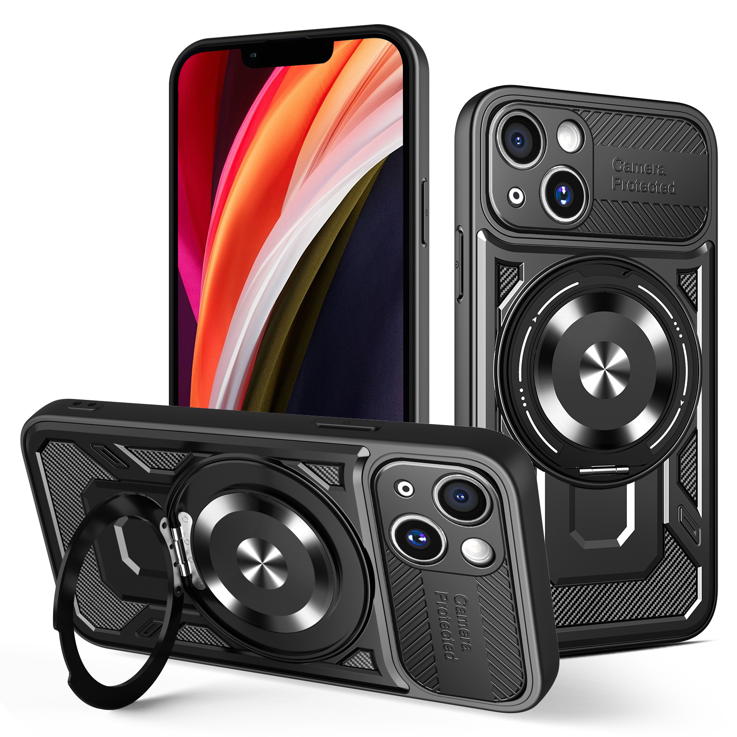 Defender Armor Mag -kotelo iPhone 14 6,1', musta