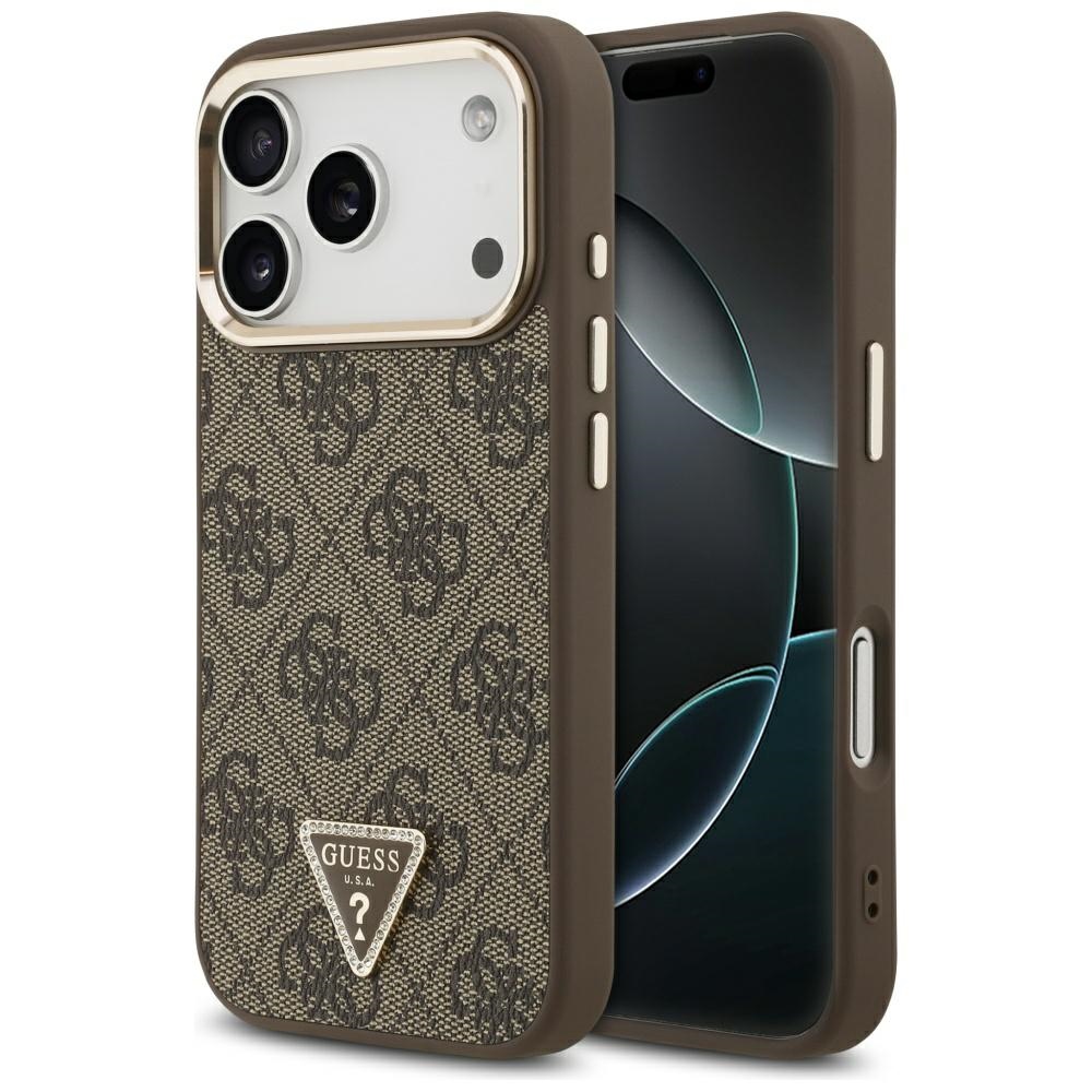 GUESS Suojakuori IPHONE 17 Pro MagSafe GUHMP17LP4GTDGMW (4G PU W/ Triangle Logo) kultainen ruskea