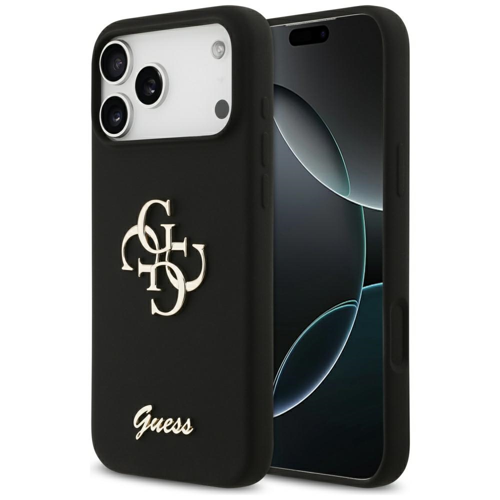 Guess Silikoninen Big 4G Script Suojakuori iPhone 17 Pro Max:lle - Musta