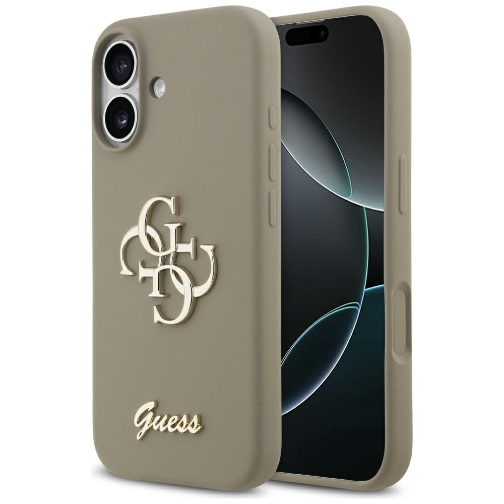 Guess Silikoninen Big 4G Script Suojakuori iPhone 17:lle - Ruskea