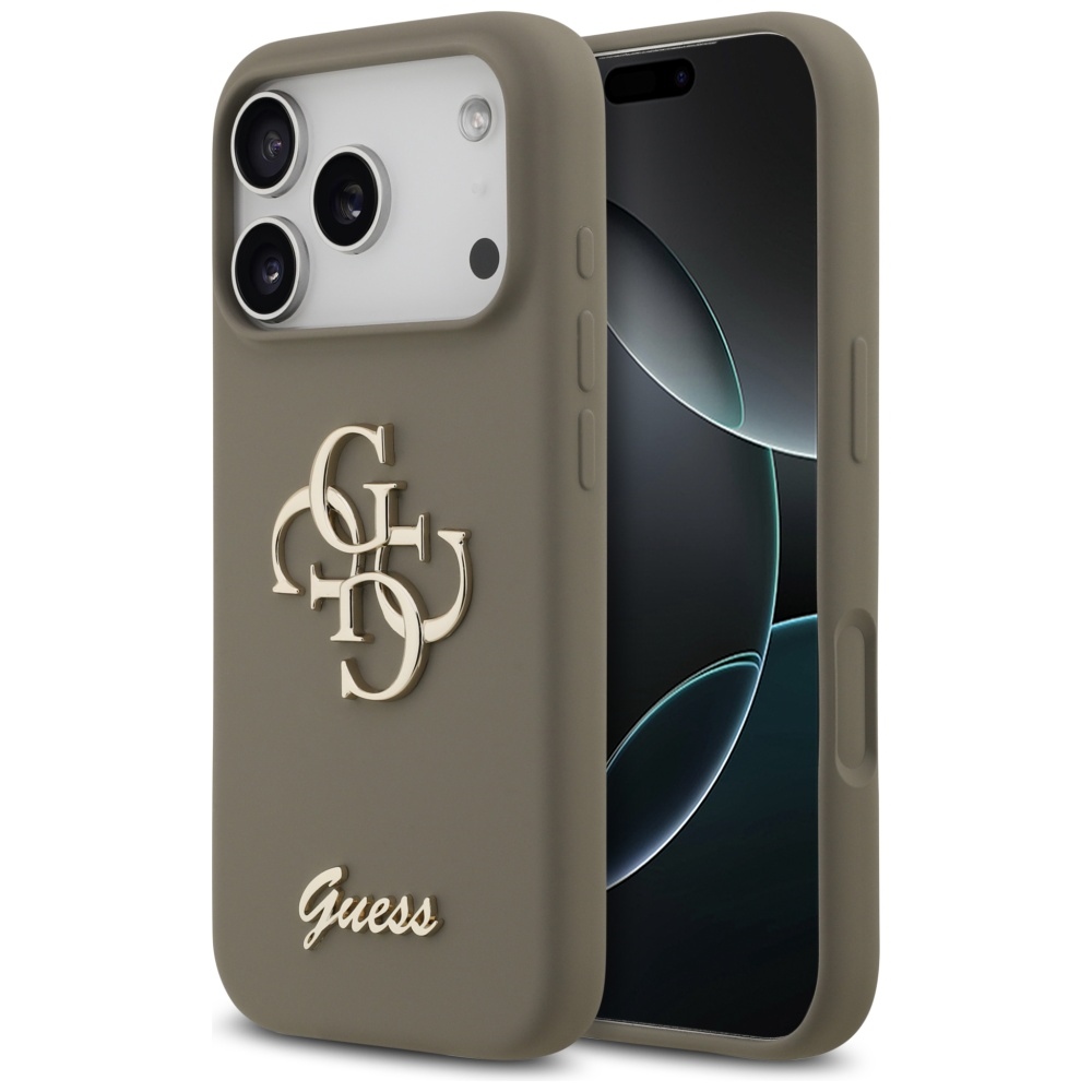 Guess Silikoninen Big 4G Script Suojakuori iPhone 17 Pro:lle - Ruskea