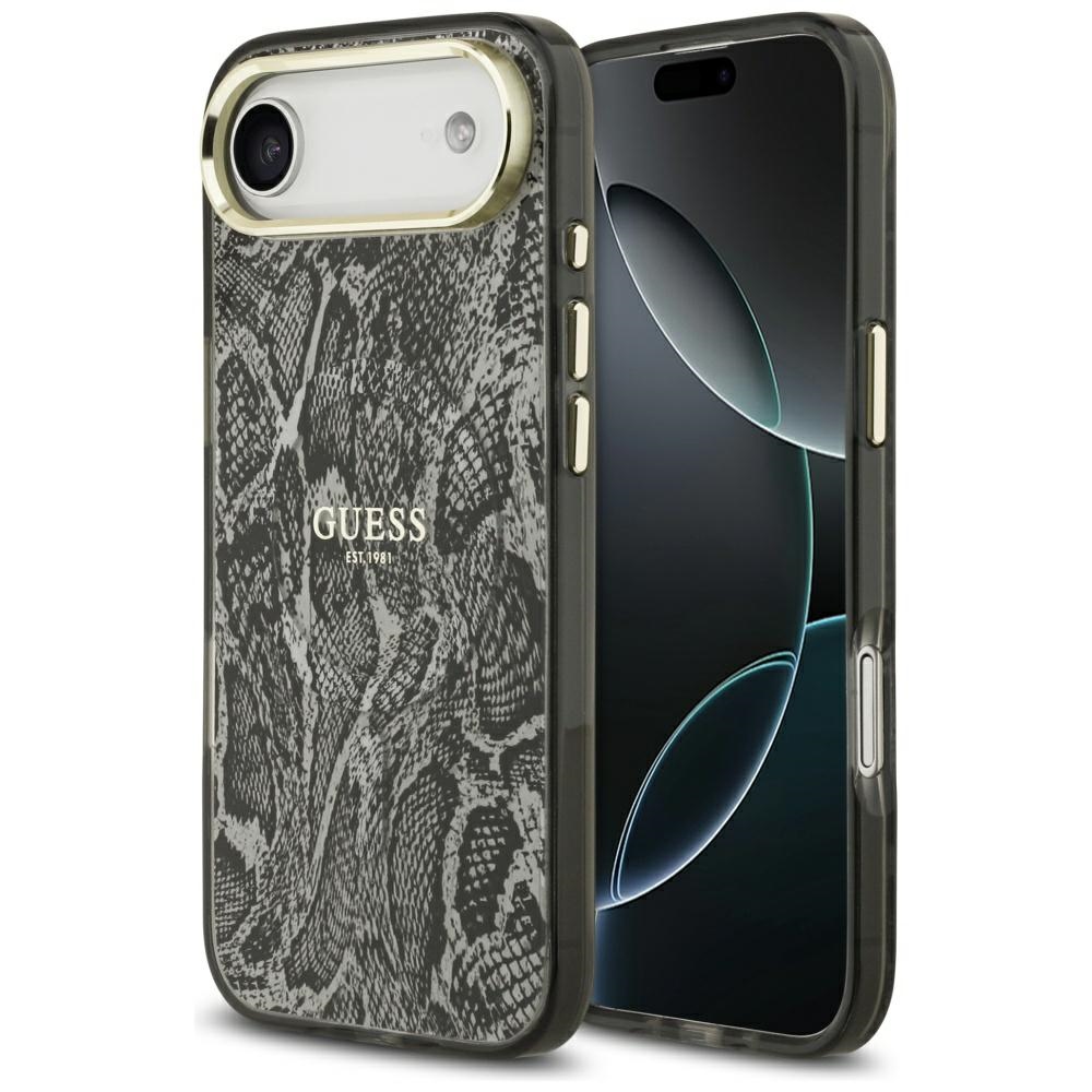 Guess Python Pattern MagSafe Suojakuori iPhone Air:lle musta