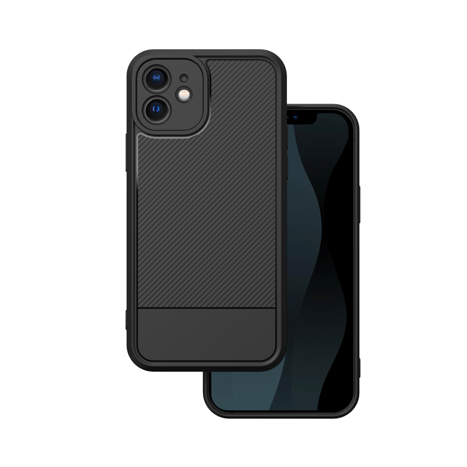Simple Carbon suojakuori iPhone 12 6,1' musta