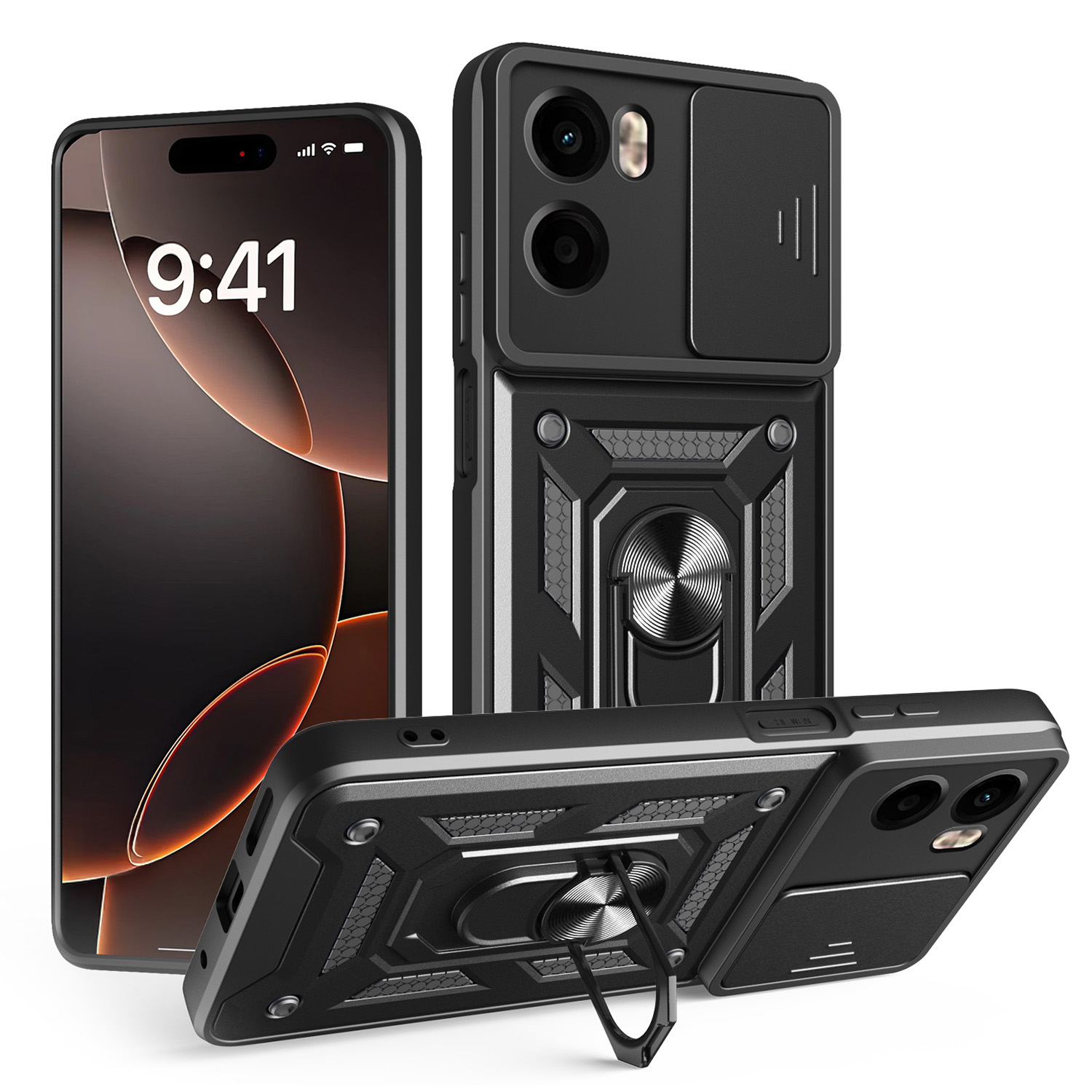 Defender Slide case for Motorola Moto E15 / G05 black