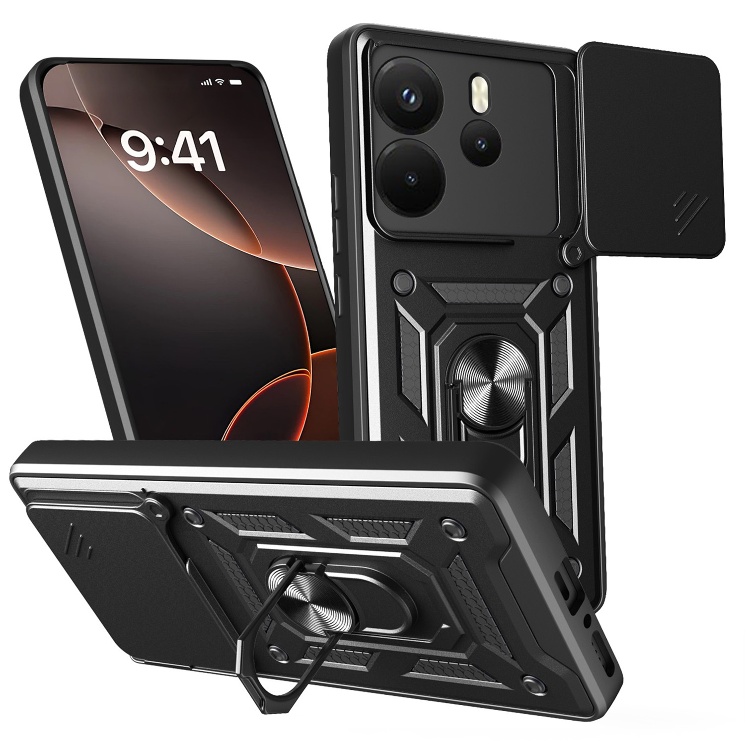 Defender Slide case for Xiaomi Redmi Note 14 4G (Global) black (164.84 x 78.15 x 8.16 mm)